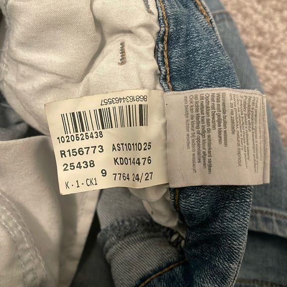 Mavi Ada Mid Rise Distressed Light Blue Wash Boyfriend Jeans 24X27 - Picture 3 of 11